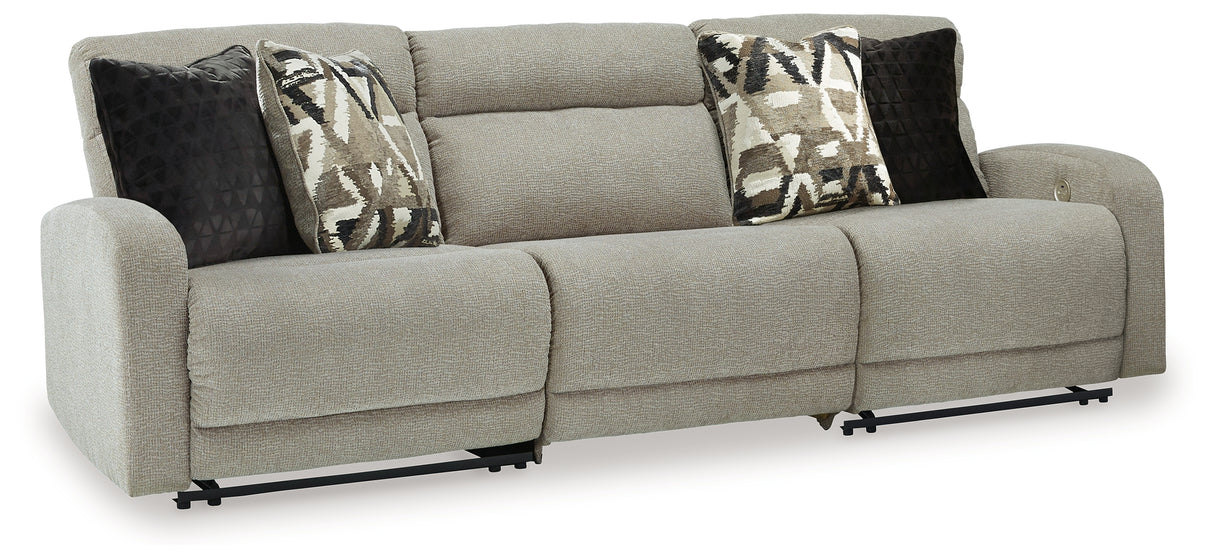Mega Furniture - Ashley Furniture - Colleyville Sectional - 3-Piece Power Reclining Sectional Sofa / Stone - 54405S8