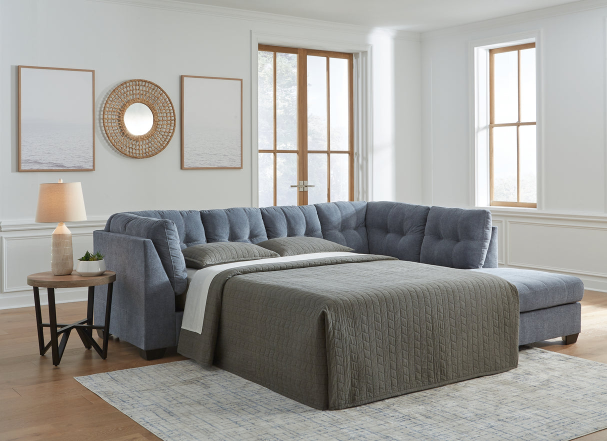 Mega Furniture - Ashley Furniture - Marleton Sectional - 2-Piece Sleeper Sectional with Chaise / Denim - 55303S4