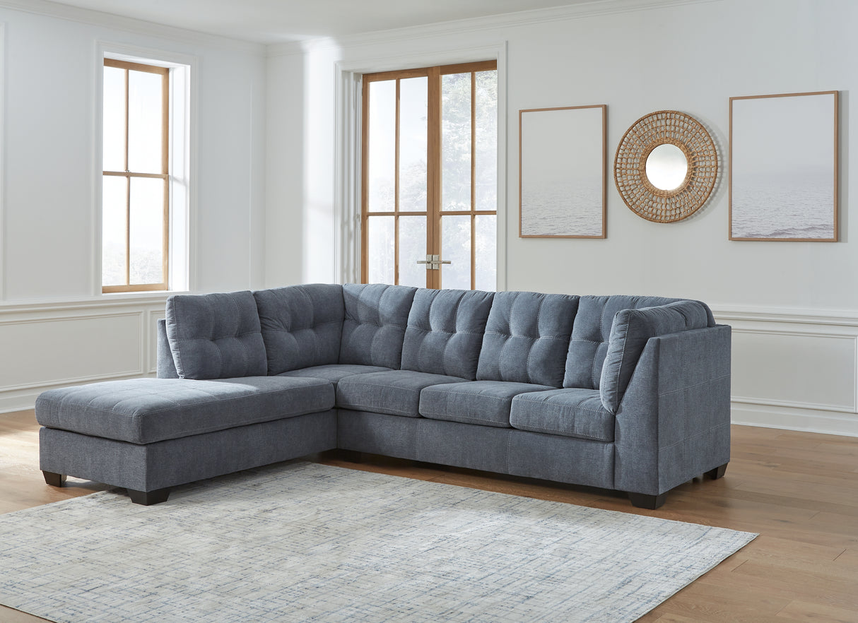 Mega Furniture - Ashley Furniture - Marleton Sectional - RAF 2-Piece Sleeper Sectional with Chaise / Gray - 55305S3