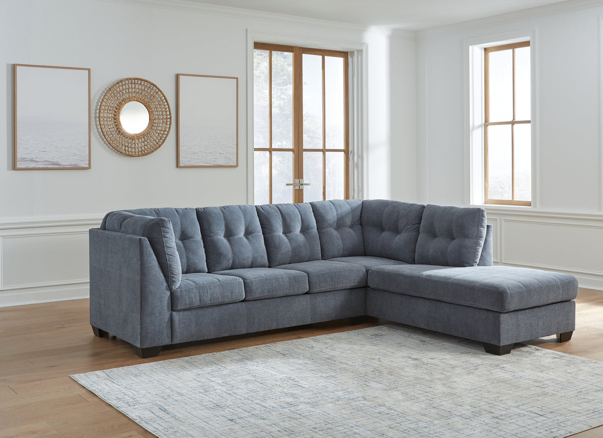 Mega Furniture - Ashley Furniture - Marleton Sectional - LAF 2-Piece Sectional with Chaise / Denim - 55303S2