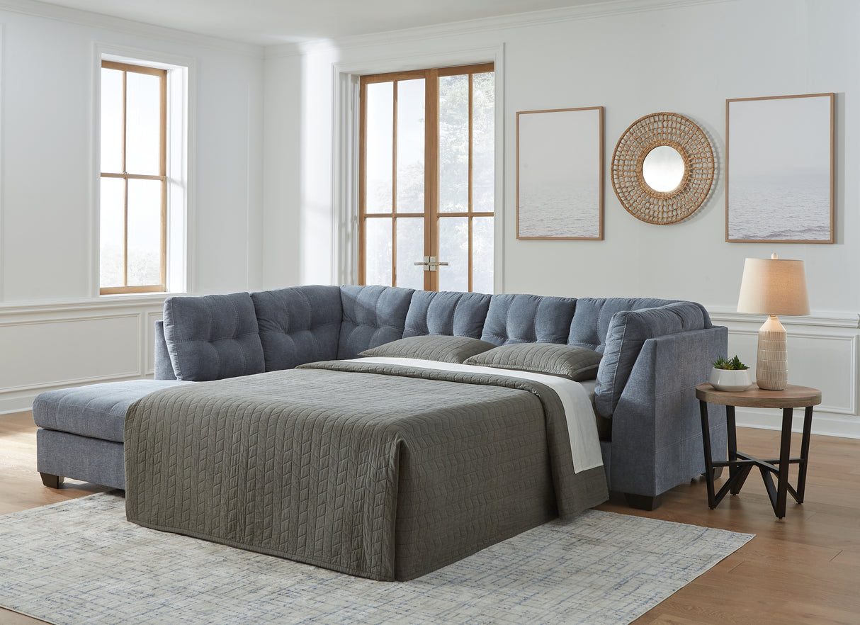 Mega Furniture - Ashley Furniture - Marleton Sectional - RAF 2-Piece Sleeper Sectional with Chaise / Denim - 55303S3