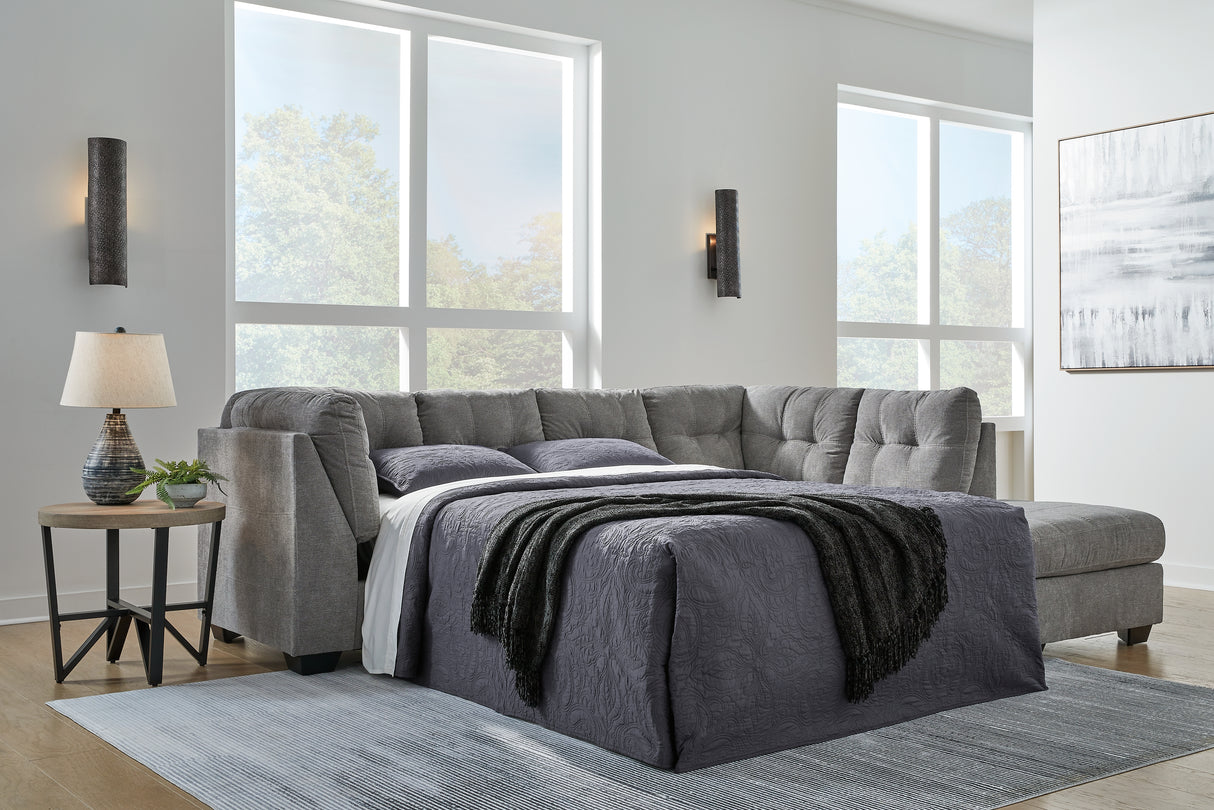 Mega Furniture - Ashley Furniture - Marleton Sectional - 2-Piece Sleeper Sectional with Chaise / Gray - 55305S4