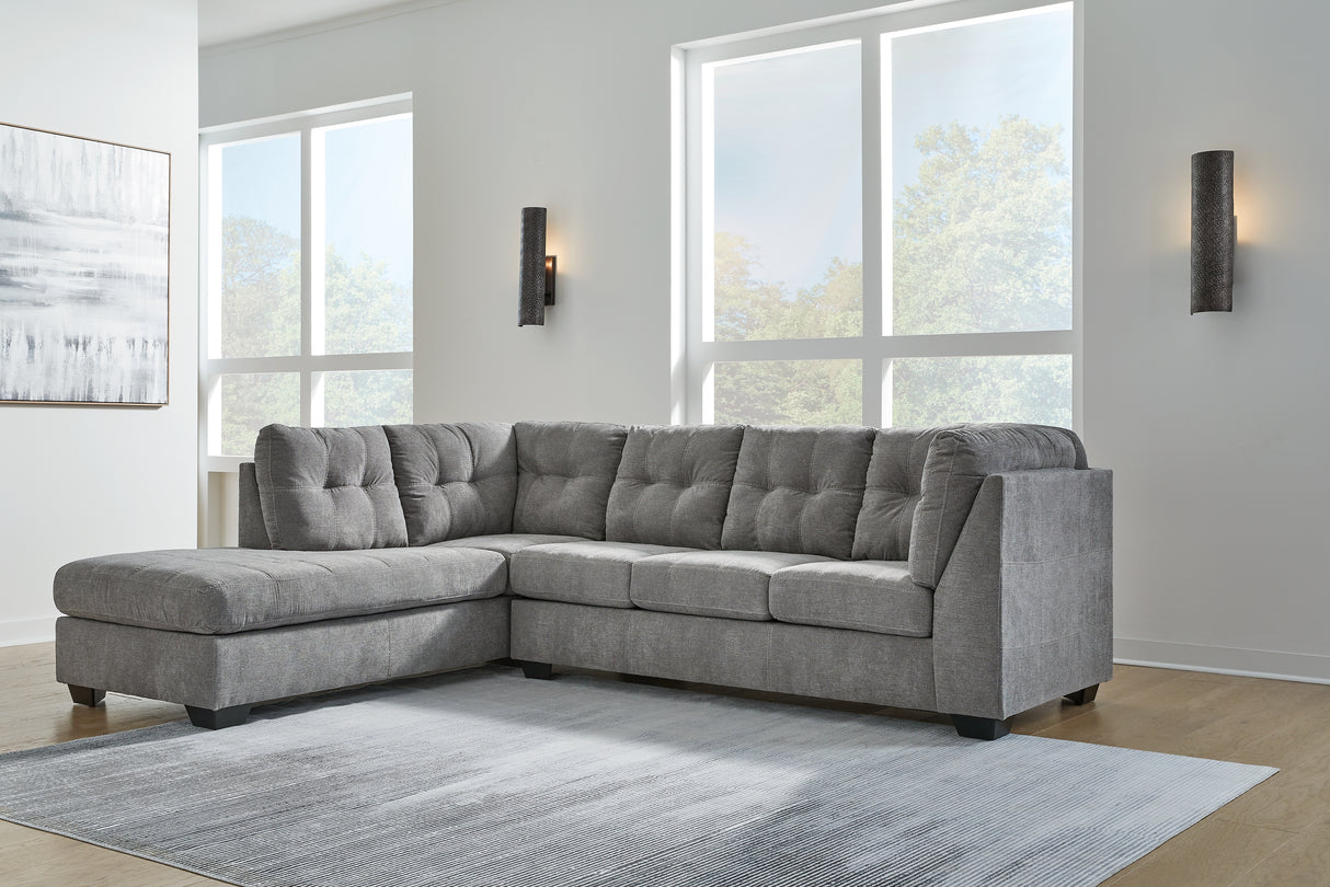 Mega Furniture - Ashley Furniture - Marleton Sectional - RAF 2-Piece Sectional with Chaise / Gray - 55305S1
