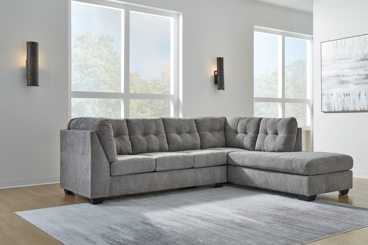 Mega Furniture - Ashley Furniture - Marleton Sectional - LAF 2-Piece Sectional with Chaise / Gray - 55305S2