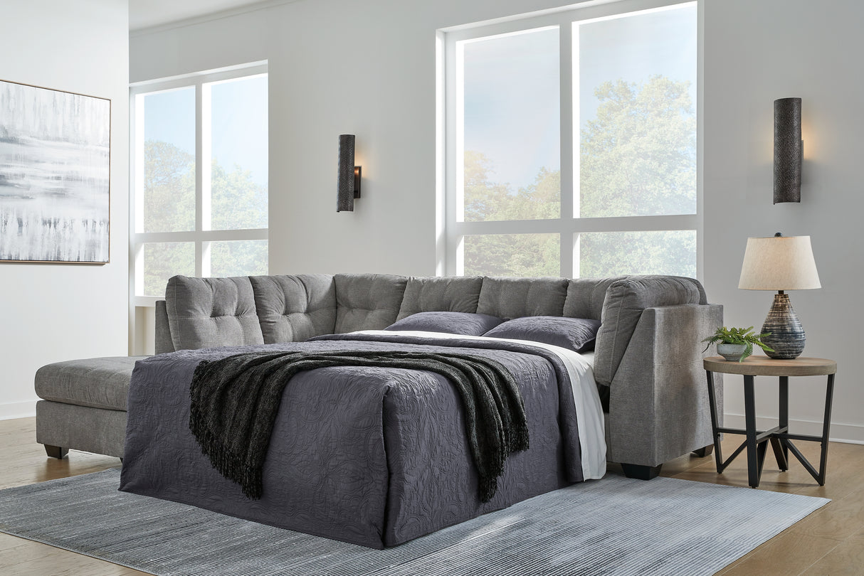 Mega Furniture - Ashley Furniture - Marleton Sectional - RAF 2-Piece Sleeper Sectional with Chaise / Gray - 55305S3