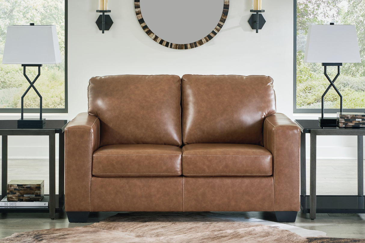 Mega Furniture - Ashley Furniture - Bolsena Living Room - Loveseat / Caramel - 5560335
