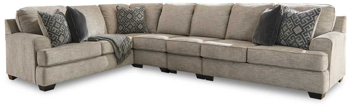 Mega Furniture - Ashley Furniture - Bovarian Sectional - LAF 4-Piece Sectional / Stone - 56103S6
