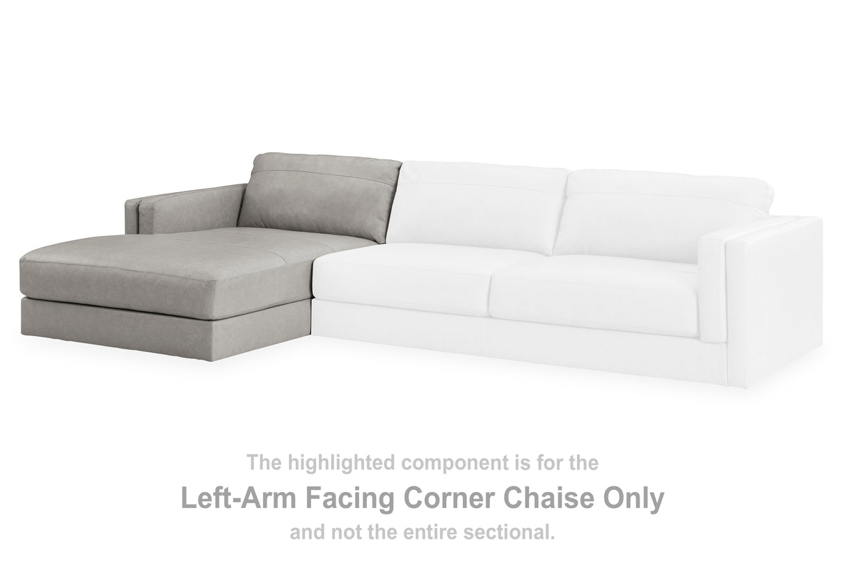 Mega Furniture - Ashley Furniture - Amiata Sectional - LAF Corner Chaise / Glacier - 5740416