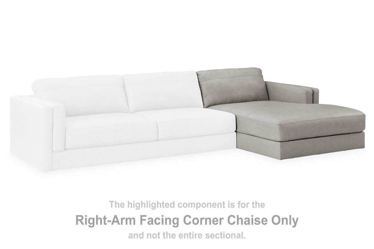 Mega Furniture - Ashley Furniture - Amiata Sectional - RAF Corner Chaise / Glacier - 5740417