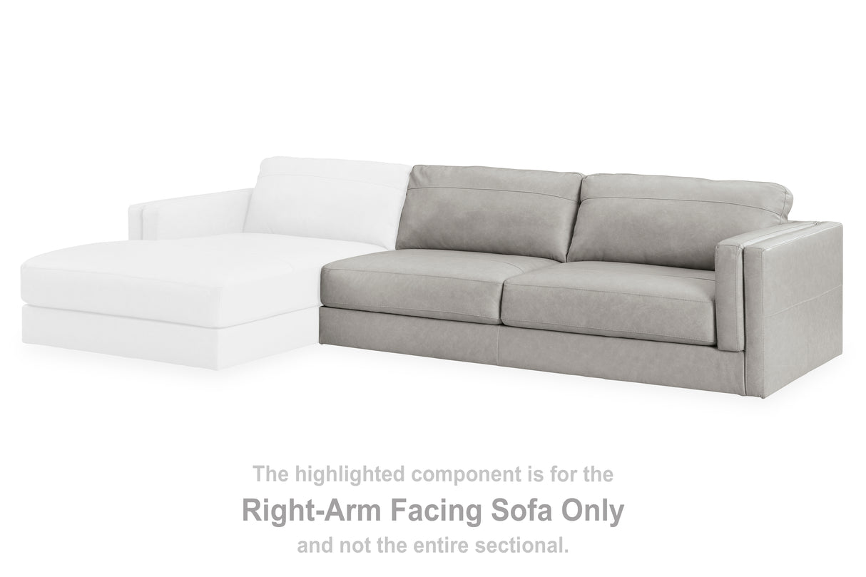 Mega Furniture - Ashley Furniture - Amiata Sectional - RAF Sofa / Glacier - 5740467