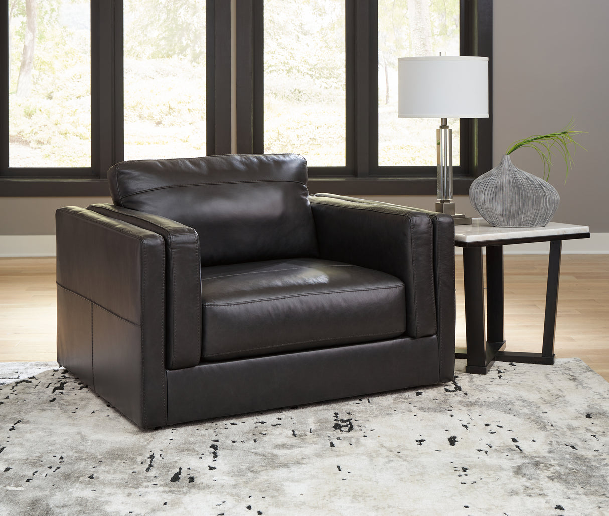 Mega Furniture - Ashley Furniture - Amiata Living Room - Chair and a Half / Onyx - 5740523