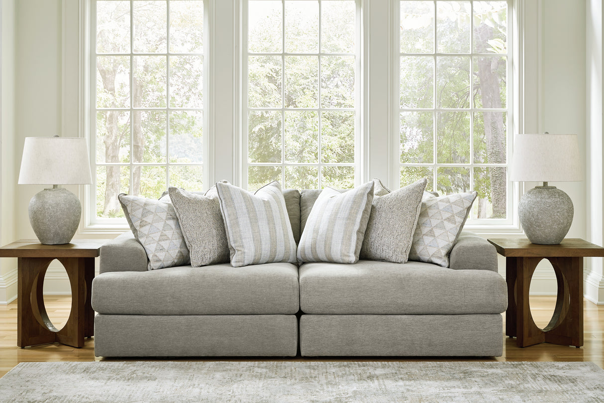 Mega Furniture - Ashley Furniture - Avaliyah Sectional - RAF 2-Piece Sectional Loveseat / Ash - 58103S1