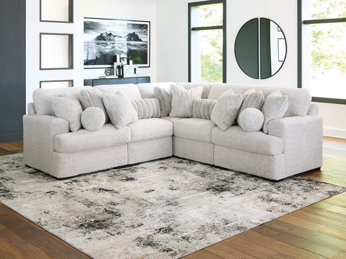 Mega Furniture - Ashley Furniture - Cuddle Plush Sectional - RAF 5-Piece Sectional / Arctic - PC59106S2