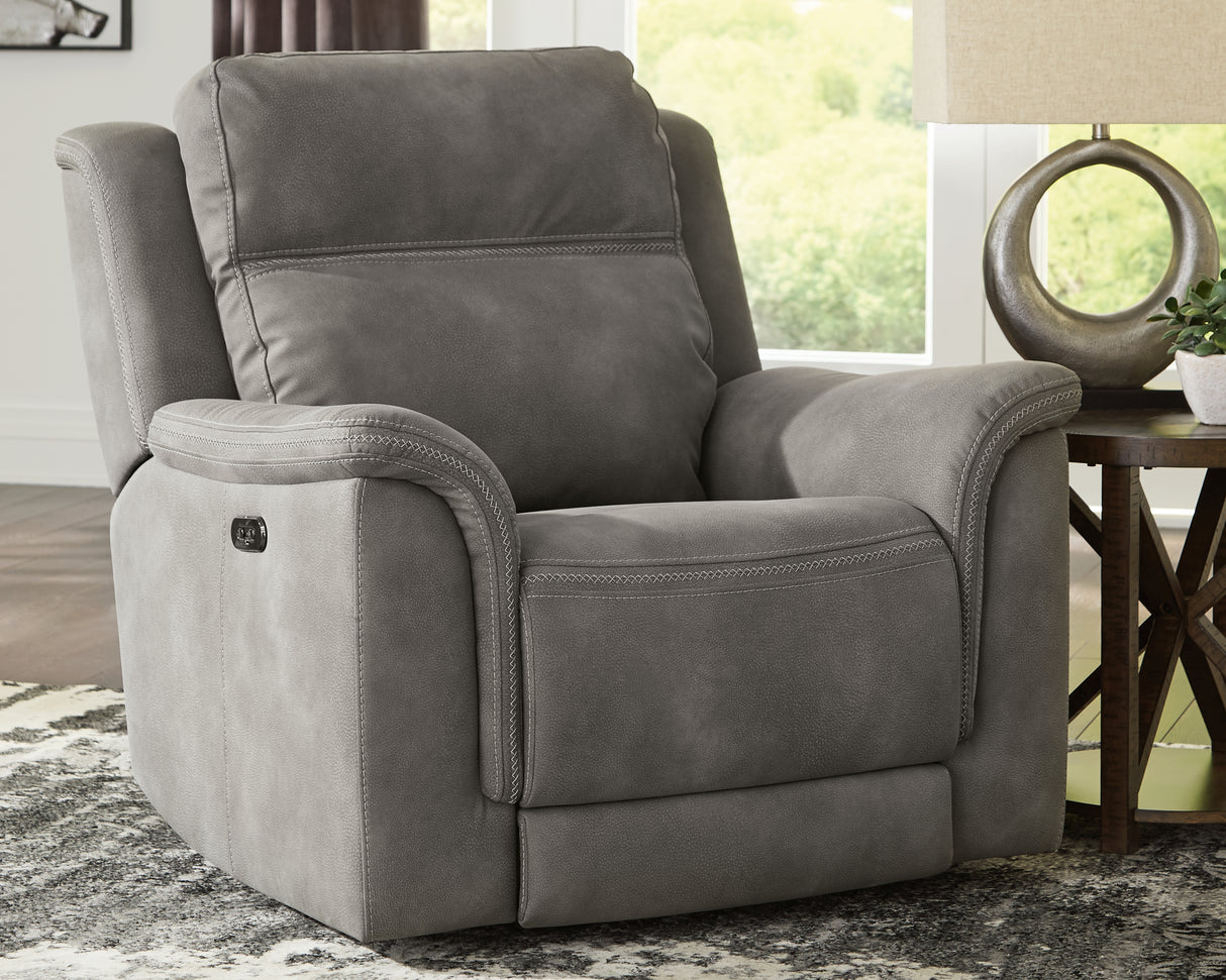 Mega Furniture - Ashley Furniture - Next-Gen DuraPella Living Room - PWR Recliner/ADJ Headrest / Slate - 5930113