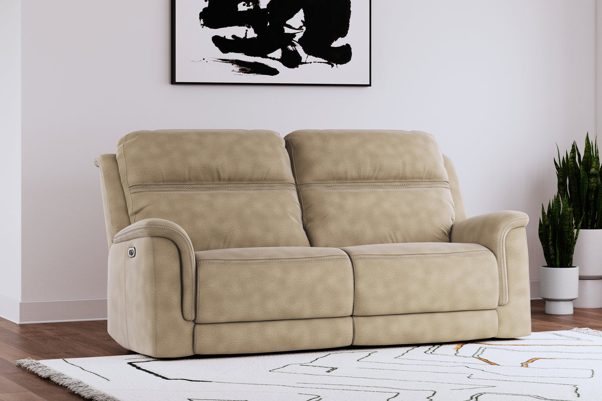 Mega Furniture - Ashley Furniture - Next-Gen DuraPella Living Room - 2 Seat PWR REC Sofa ADJ HDREST / Sand - 5930247
