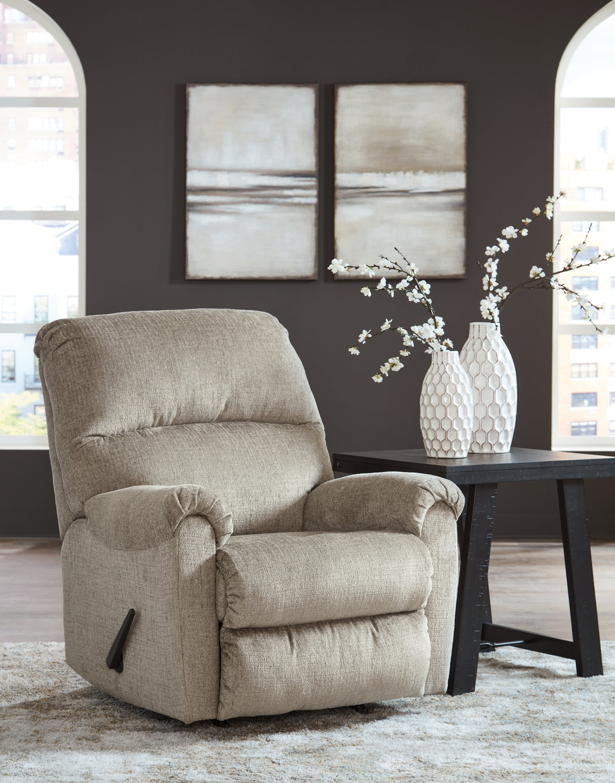 Mega Furniture - Ashley Furniture - Stonemeade Living Room - Rocker Recliner / Taupe - 5950425