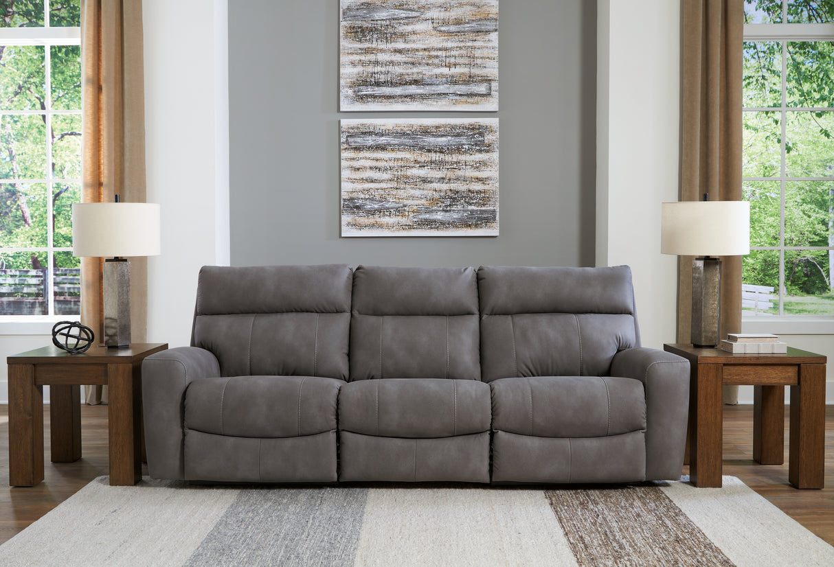 Mega Furniture - Ashley Furniture - Next-Gen DuraPella Sectional - 3-Piece Power Reclining Sectional Sofa / Slate - 61003S2