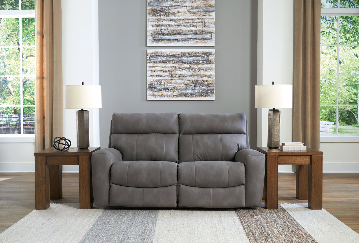 Mega Furniture - Ashley Furniture - Next-Gen DuraPella Sectional - 2-Piece Power Reclining Sectional Loveseat / Slate - 61003S1