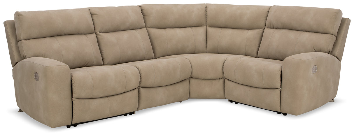 Mega Furniture - Ashley Furniture - Next-Gen DuraPella Sectional - 2-Piece Power Reclining Sectional Loveseat / Sand - 61004S1