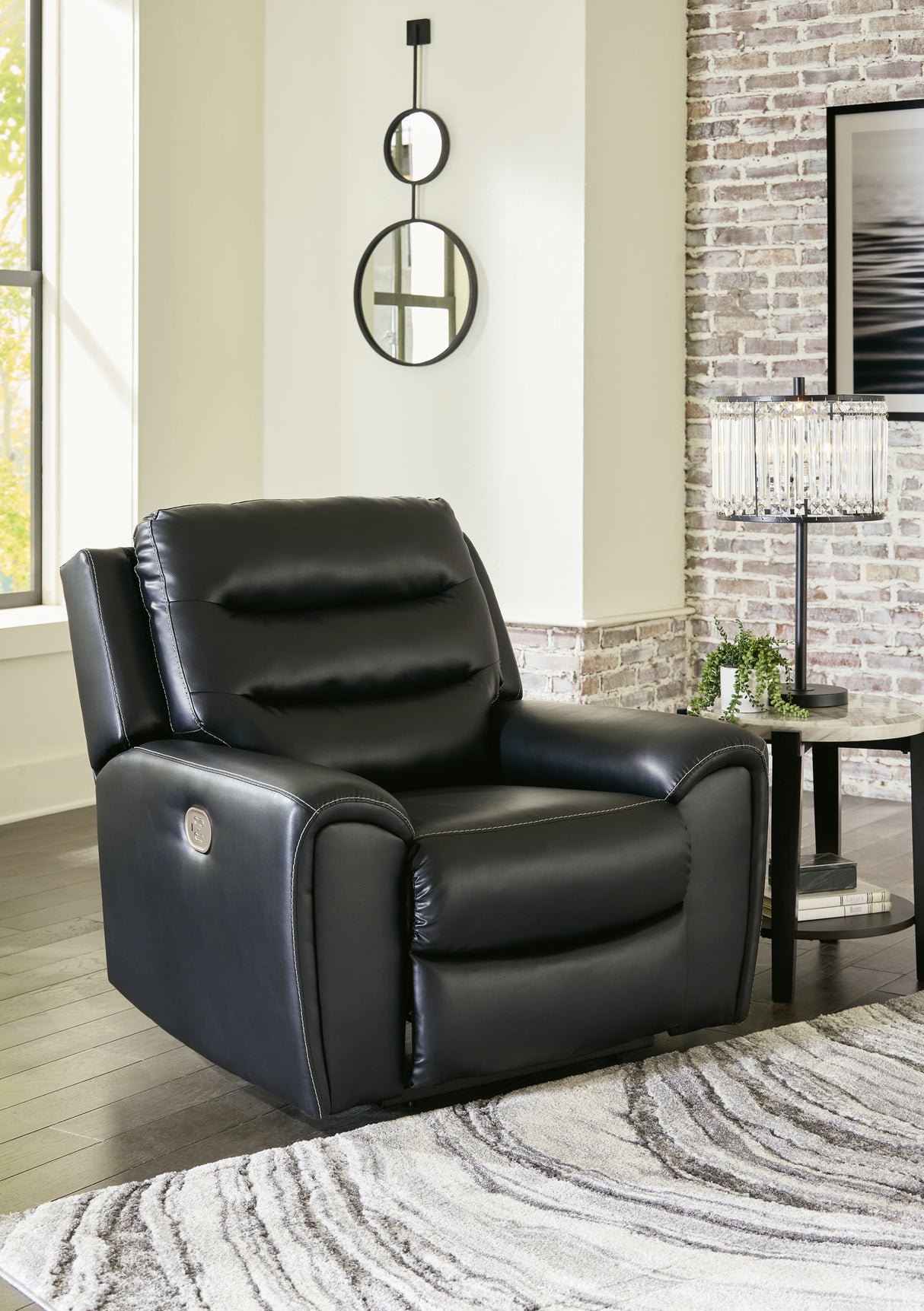 Mega Furniture - Ashley Furniture - Warlin Living Room - PWR Recliner/ADJ Headrest / Black - 6110513