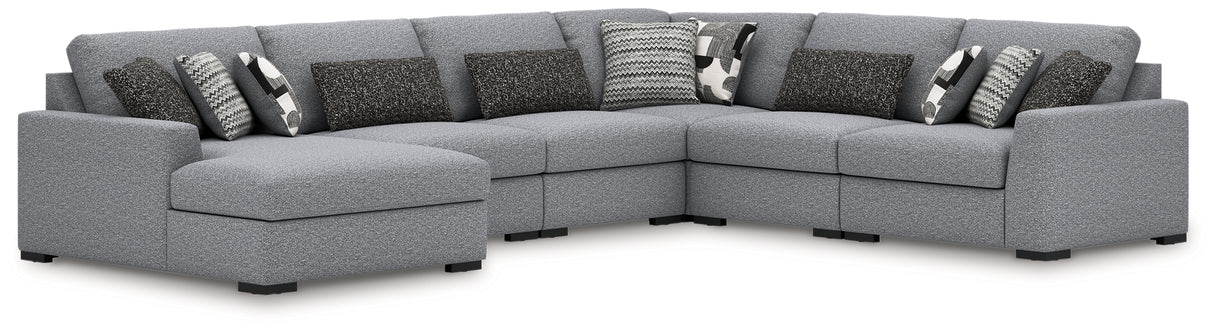 Mega Furniture - Ashley Furniture - Bealton Sectional - RAF 6-Piece Sectional with Chaise / Salt and Pepper - 61305S13