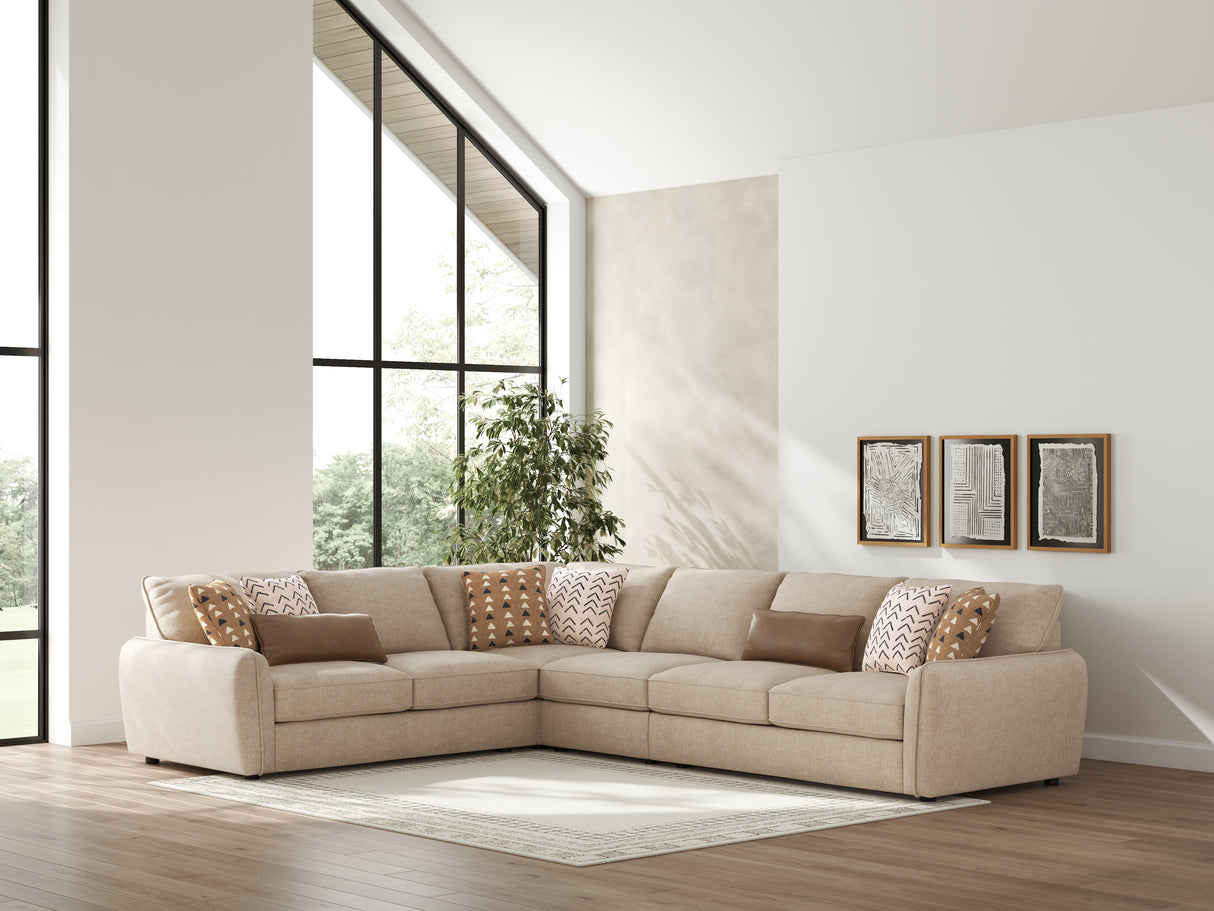 Mega Furniture - Ashley Furniture - Seyler Sectional - LAF 4-Piece Sectional / Sand - 61405S2