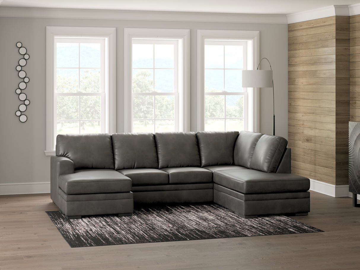 Mega Furniture - Ashley Furniture - Lofton-Pike Sectional - RAF 2-Piece Sectional with Chaise / Shadow - PC61610S2