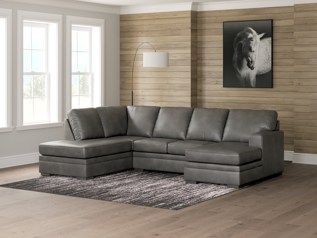 Mega Furniture - Ashley Furniture - Lofton-Pike Sectional - RAF 2-Piece Sectional with Chaise / Shadow - PC61610S2