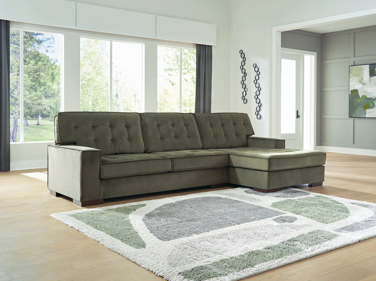 Mega Furniture - Ashley Furniture - Caspian-Town Sectional - LAF 2-Piece Sectional with Chaise / Olive - PC61702S2