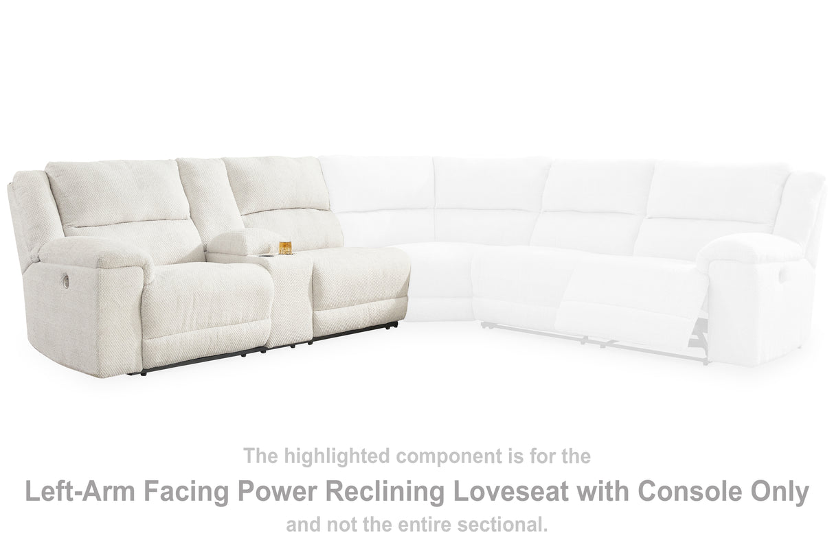 Mega Furniture - Ashley Furniture - Keensburg Sectional - RAF Reclining Power Loveseat / Linen - 6180775