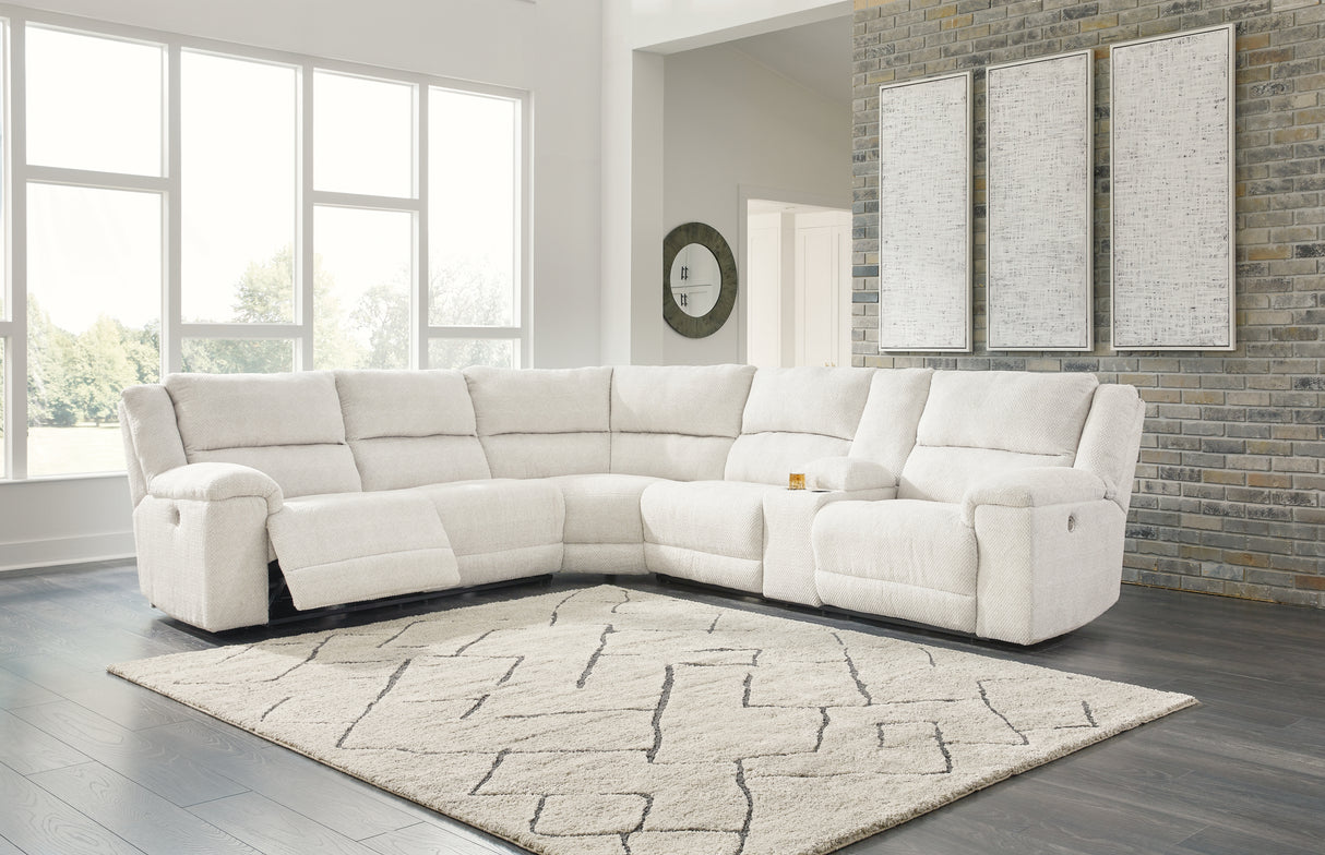 Mega Furniture - Ashley Furniture - Keensburg Sectional - 3-Piece Power Reclining Sectional / Linen - 61807S2