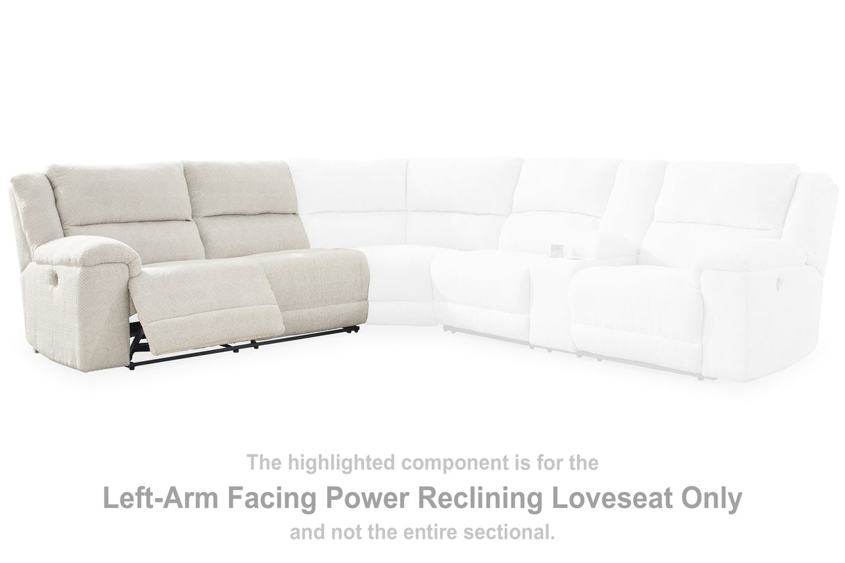Mega Furniture - Ashley Furniture - Keensburg Sectional - LAF Reclining Power Loveseat / Linen - 6180763