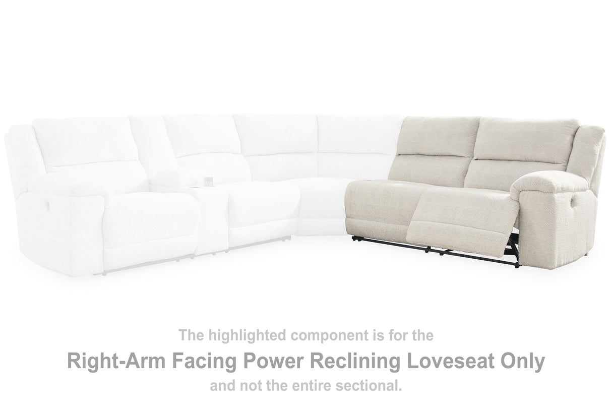 Mega Furniture - Ashley Furniture - Keensburg Sectional - RAF Reclining Power Loveseat / Linen - 6180775