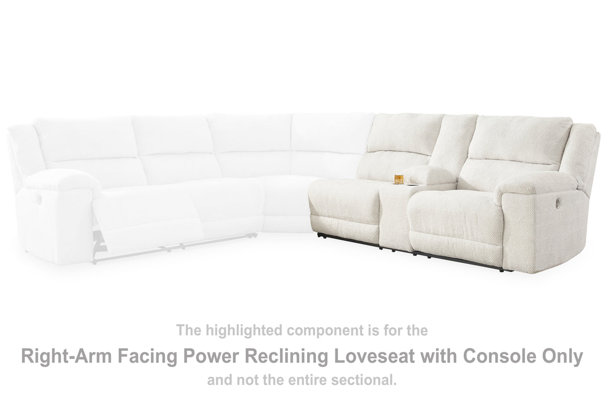 Mega Furniture - Ashley Furniture - Keensburg Sectional - RAF DBL REC PWR CON Loveseat / Linen - 6180790