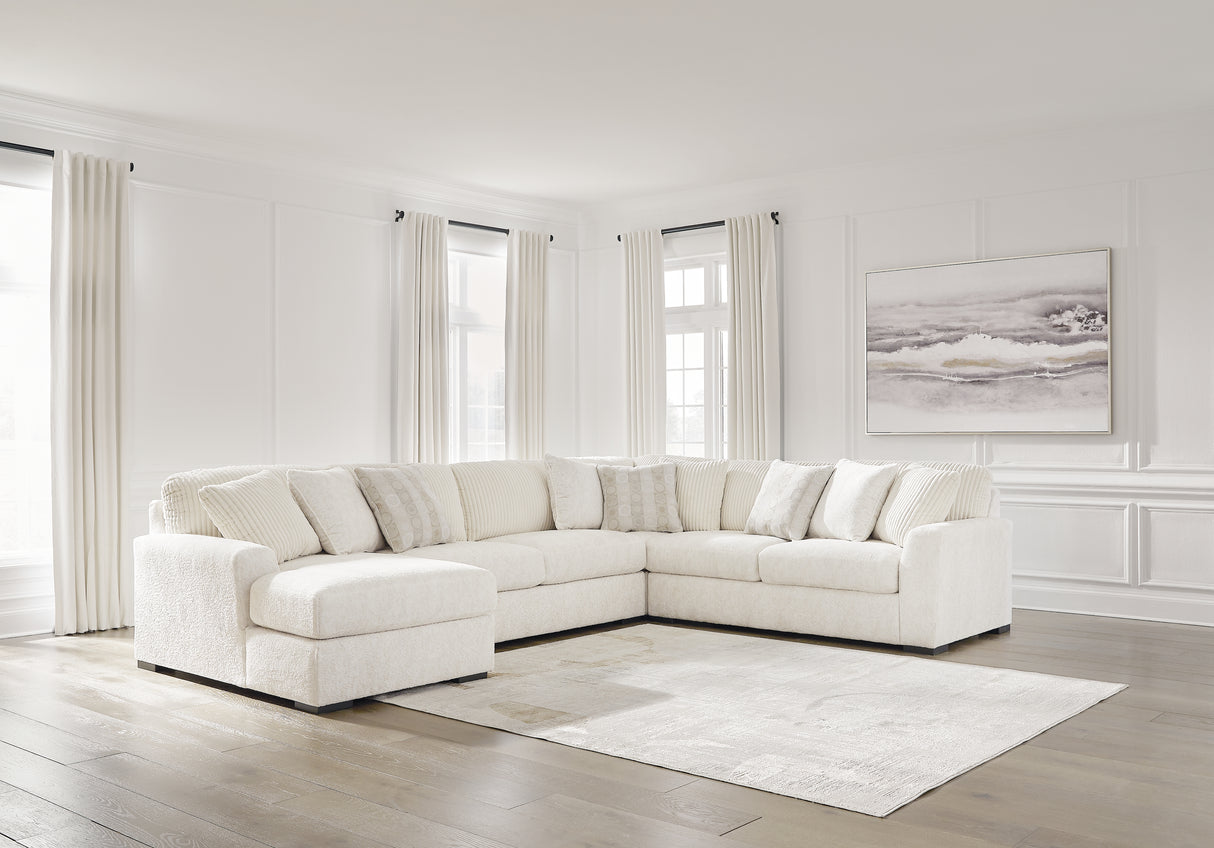 Mega Furniture - Ashley Furniture - Chessington Sectional - RAF 4-Piece Sectional with Chaise / Ivory - 61904S3