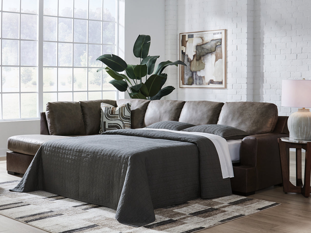 Mega Furniture - Ashley Furniture - Castille Way Sectional - RAF 2-Piece Sleeper Sectional with Chaise / Fossil - PC62703S4