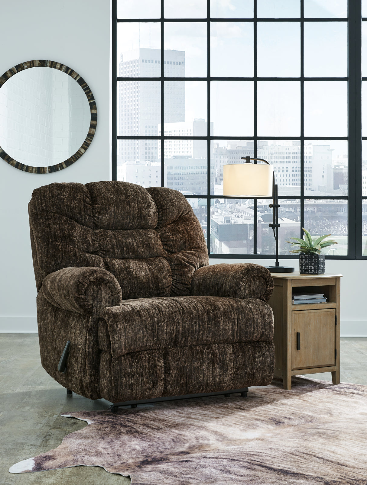 Mega Furniture - Ashley Furniture - Movie Man Living Room - Zero Wall Recliner / Chocolate - 6380229