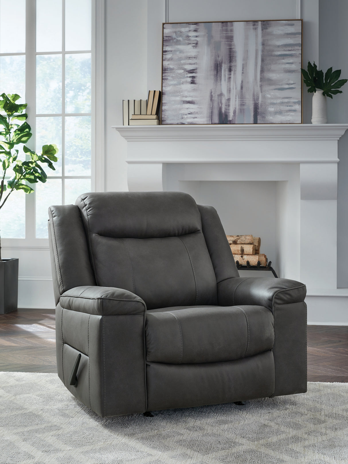 Mega Furniture - Ashley Furniture - Status Check Living Room - Rocker Recliner / Caramel - PC6530825