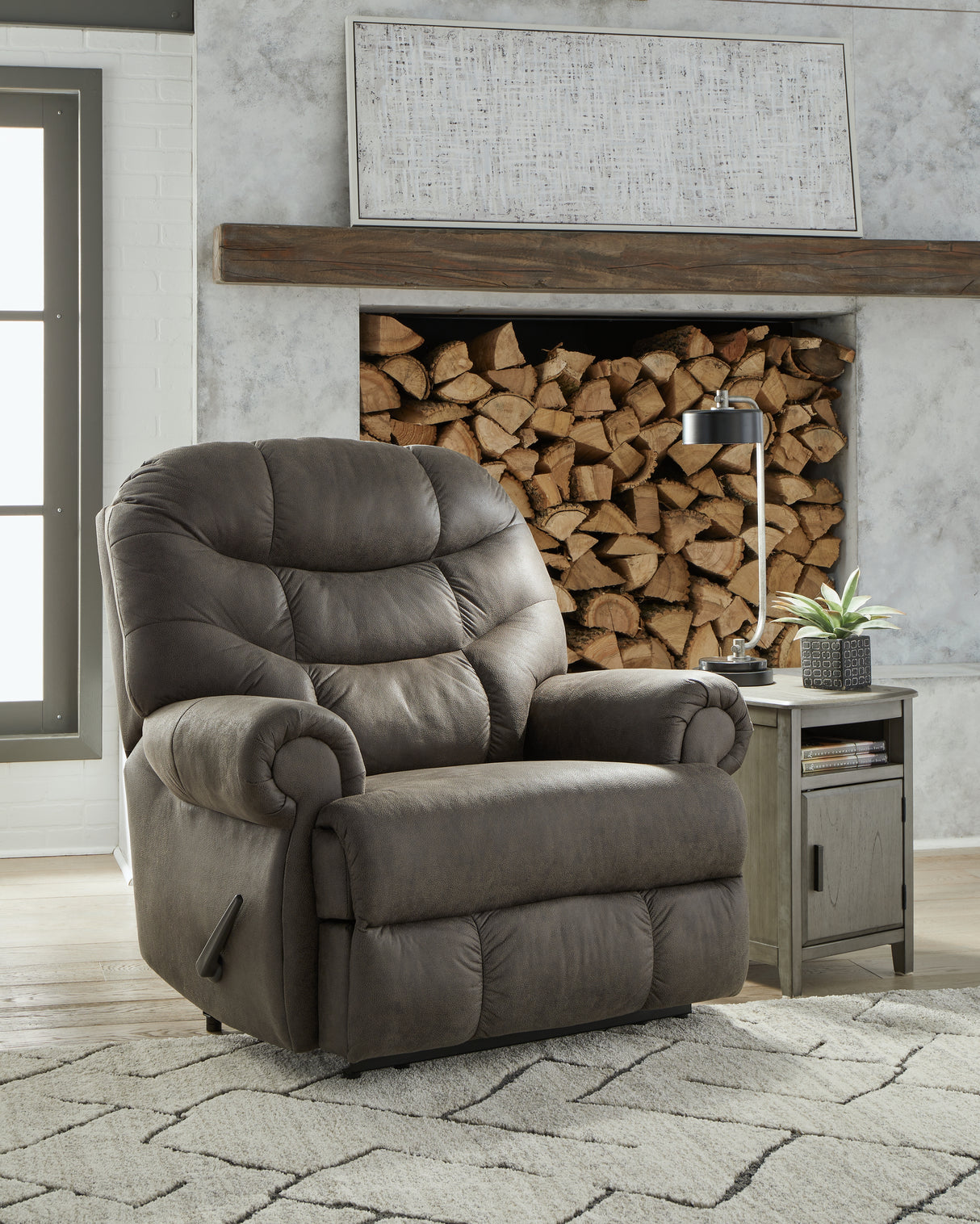 Mega Furniture - Ashley Furniture - Camera Time Living Room - Zero Wall Recliner / Gunmetal - 6570729