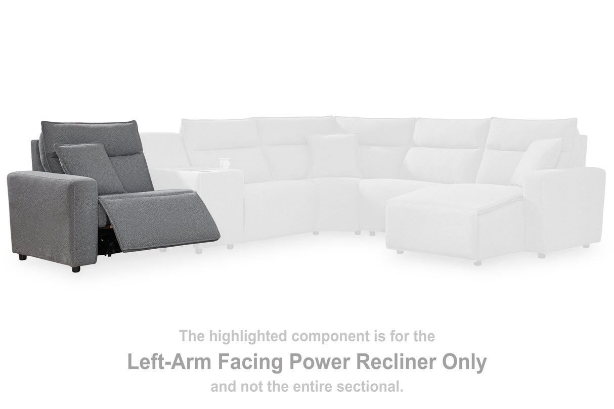 Mega Furniture - Ashley Furniture - ModMax II Sectional - LAF Zero Wall Power Recliner / Salt and Pepper - 6590658