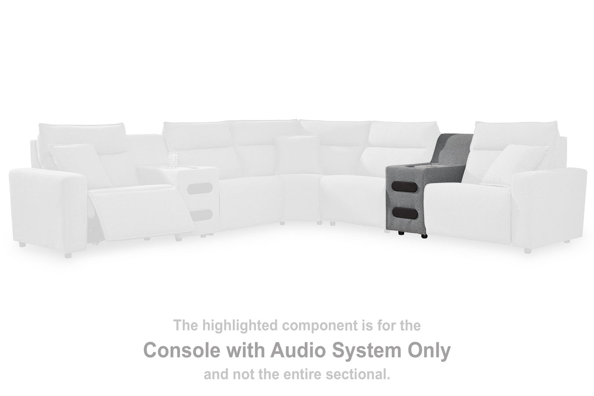 Mega Furniture - Ashley Furniture - ModMax II Sectional - Console with Audio System / Salt and Pepper - 6590660