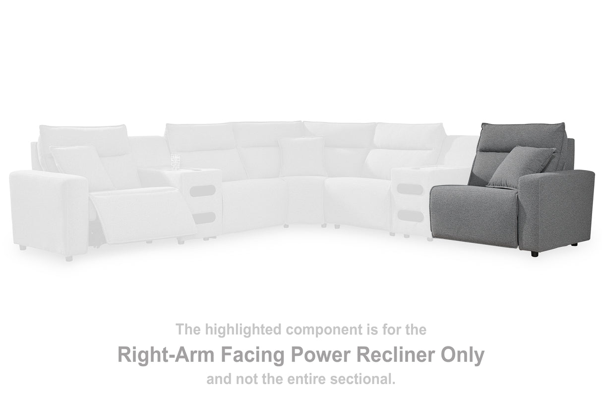 Mega Furniture - Ashley Furniture - ModMax II Sectional - RAF Zero Wall Power Recliner / Salt and Pepper - 6590662