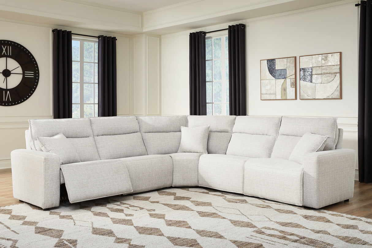 Mega Furniture - Ashley Furniture - ModMax II Sectional - 5-Piece Power Reclining Sectional / Stone - 65907S8