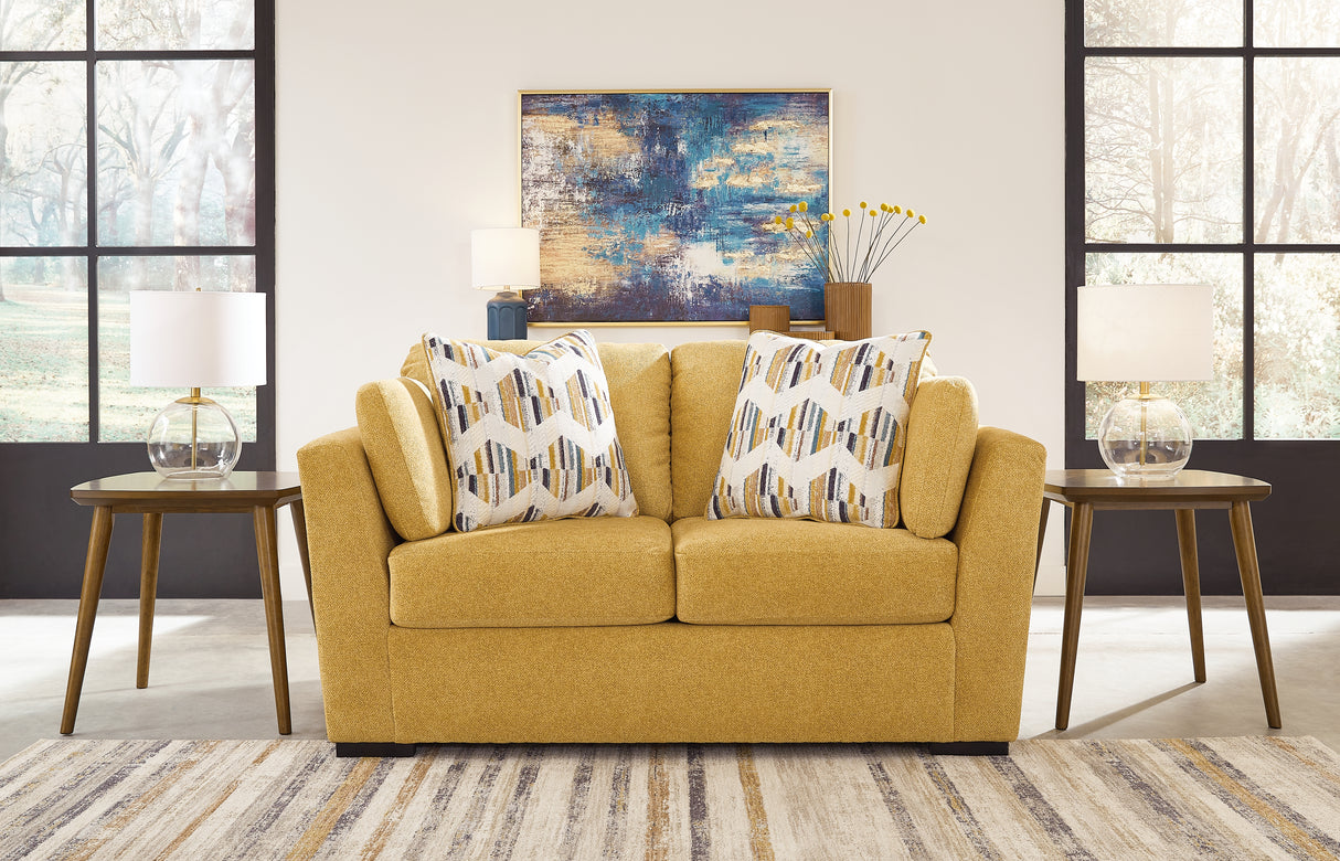 Mega Furniture - Ashley Furniture - Keerwick Living Room - Loveseat / Sunflower - 6750635