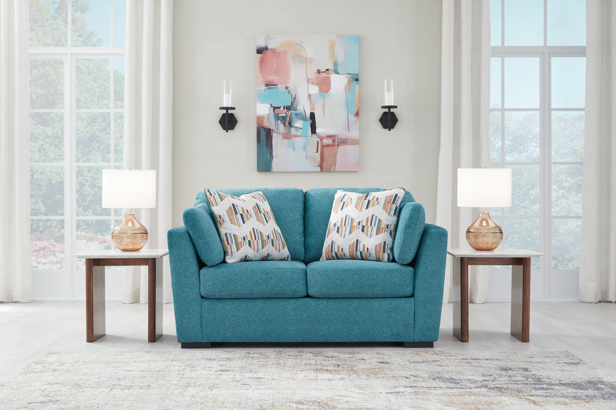 Mega Furniture - Ashley Furniture - Keerwick Living Room - Loveseat / Teal - 6750735