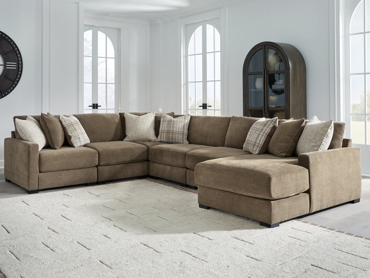 Mega Furniture - Ashley Furniture - Camellia-Court Sectional - RAF 6-Piece Sectional with Chaise / Coffee - 68207S15