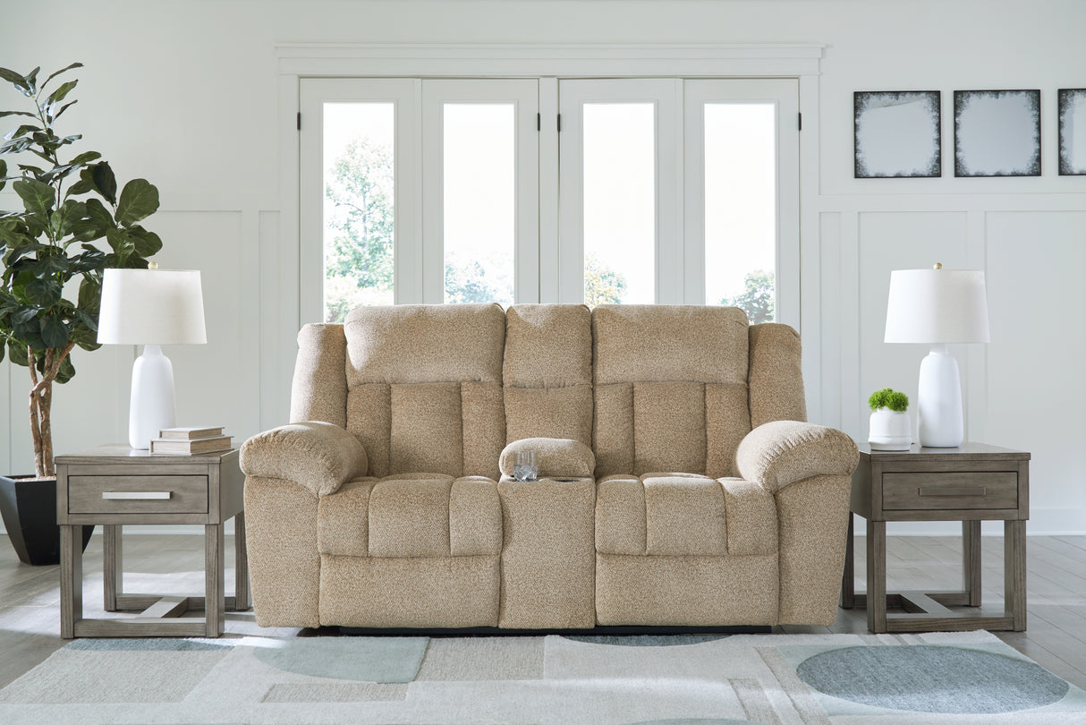 Mega Furniture - Ashley Furniture - Tip-Off Living Room - PWR REC Loveseat/CON/ADJ HDRST / Wheat - 6930518
