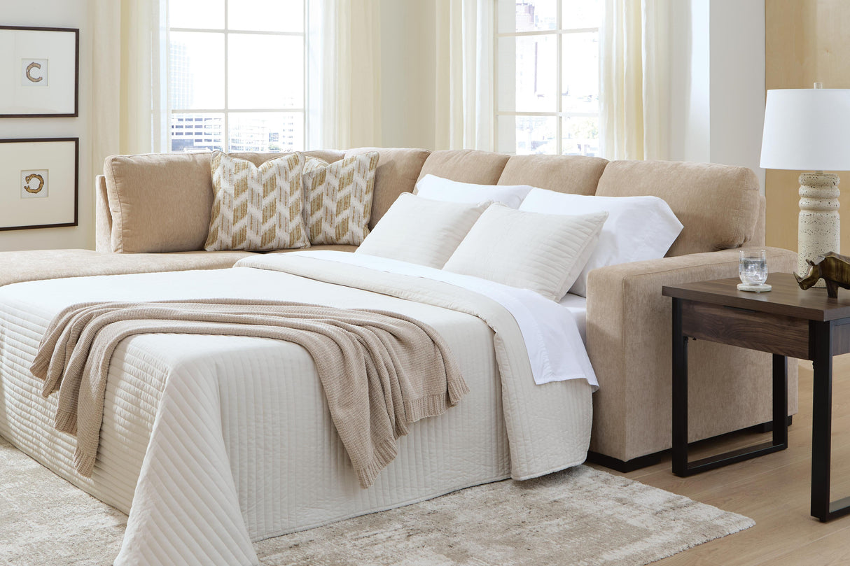 Mega Furniture - Ashley Furniture - Bridgepoint Sectional - RAF 2-Piece Sleeper Sectional with Chaise / Almond - PC69507S4