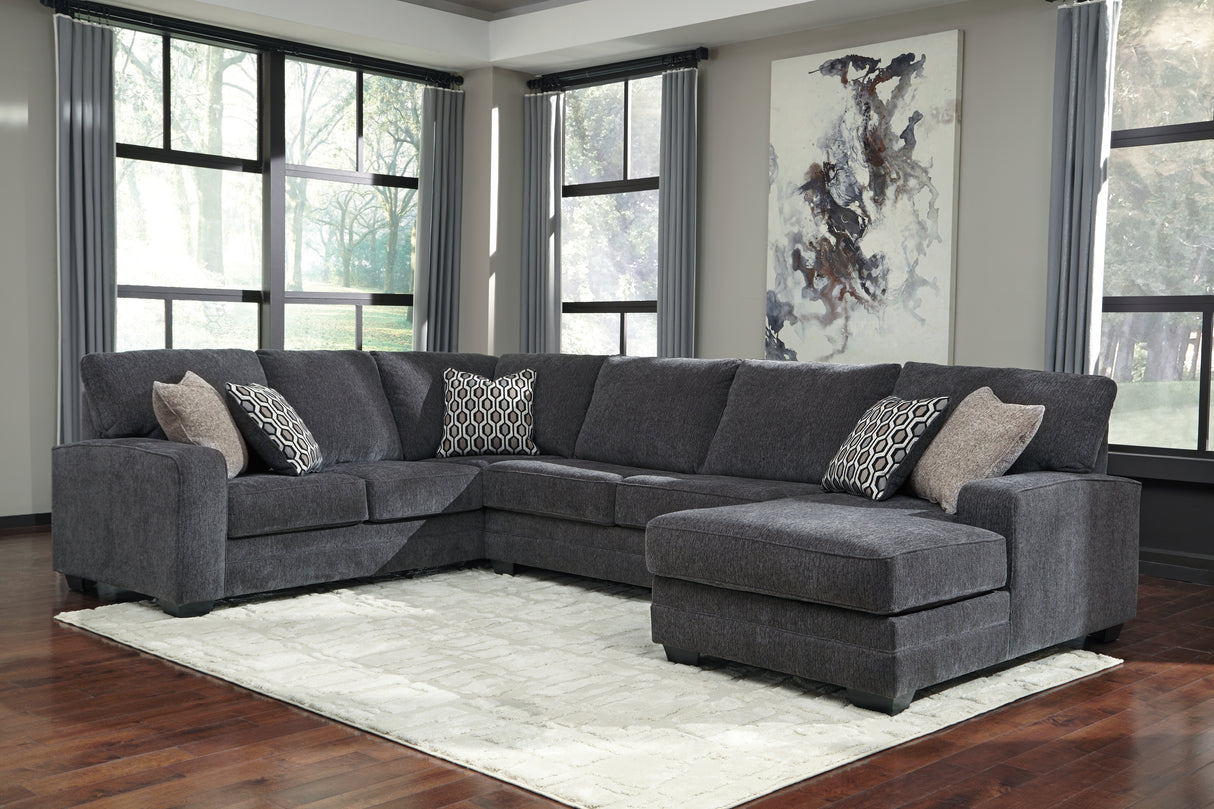 Mega Furniture - Ashley Furniture - Tracling Sectional - LAF 3-Piece Sectional with Chaise / Slate - 72600S2