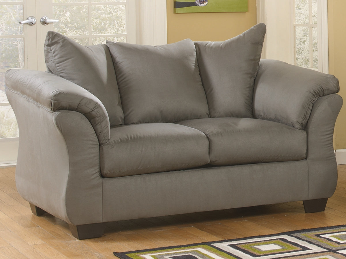 Mega Furniture - Ashley Furniture - Darcy Living Room - Loveseat / Cobblestone - 7500535